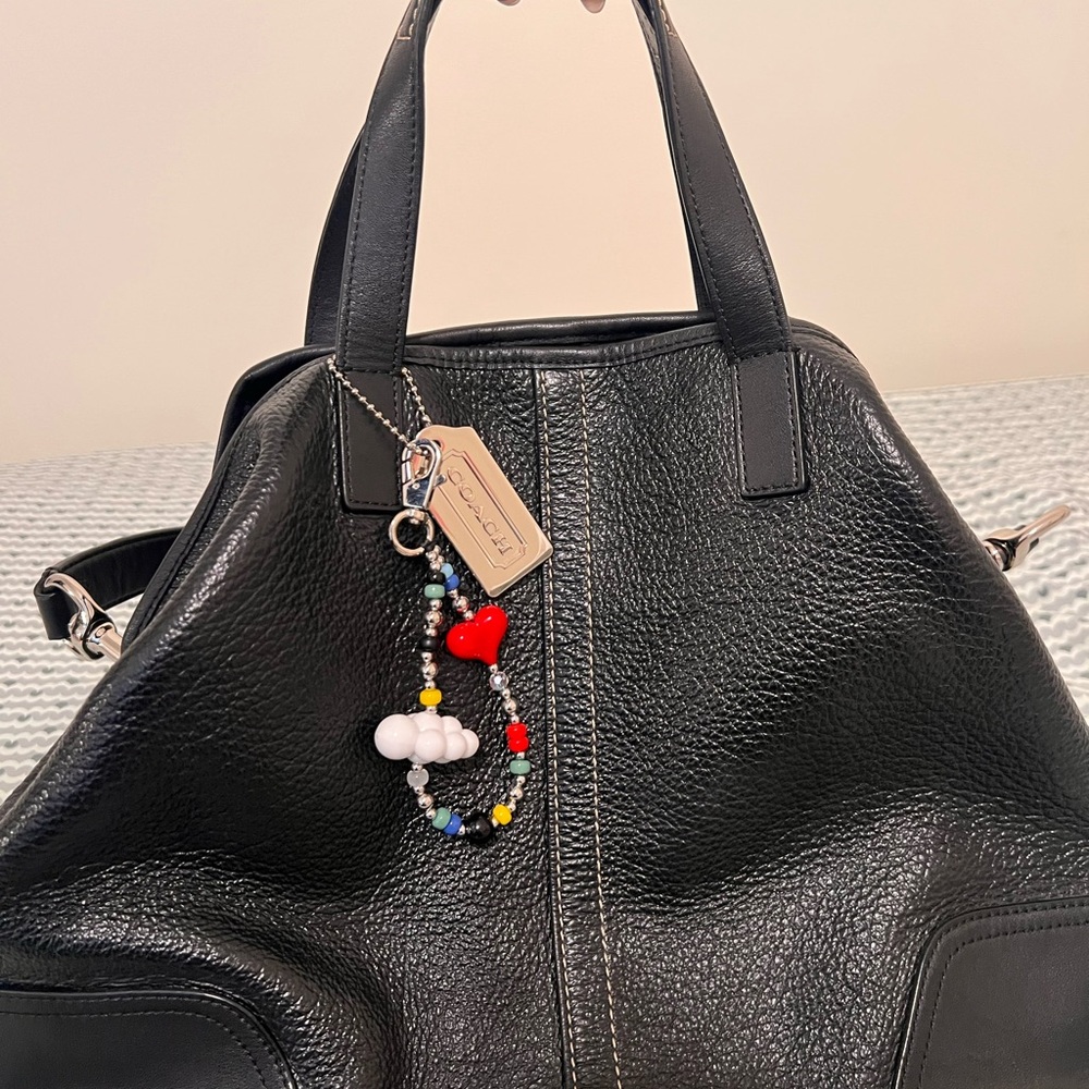 Coach Hadley Luxe Black Pebbled Leather Tote